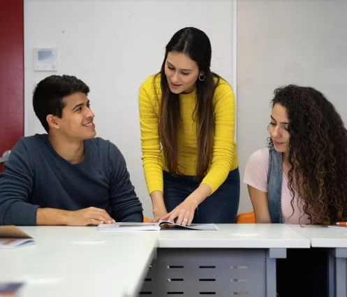 Students working together from the Certificate IV in Human Resource Management offered by the Australian Pacific College