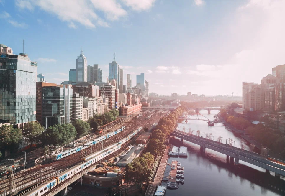 A location shot near the Australian Pacific College & English Unlimited campus Queen St, Melbourne