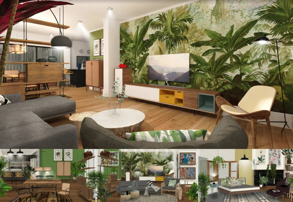 Interior design mockups by student Juan Sebastian Tabares at the Australian Pacific College
