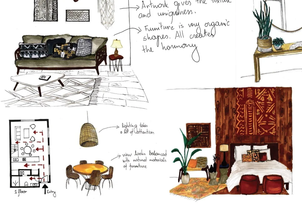Interior concept by student Kristina Kandrotaite at the Australian Pacific College