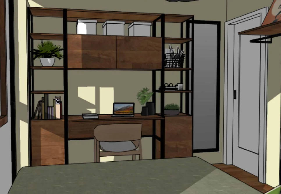 Digital mockup of an interior by student Leticia Sakamoto at the Australian Pacific College